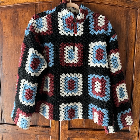 Damson Madder Agnes Crochet Half Zip Pullover Size 4 - Picture 10 of 13